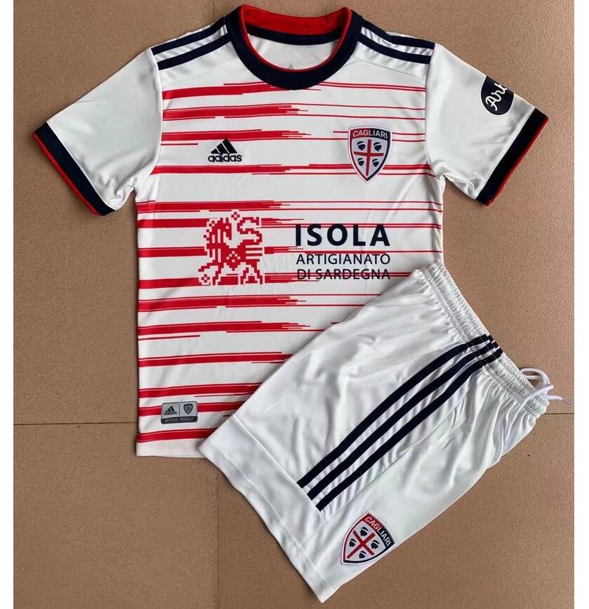 Kids Cagliari Calcio 2021/22 Away Soccer Kits Shirt with Shorts